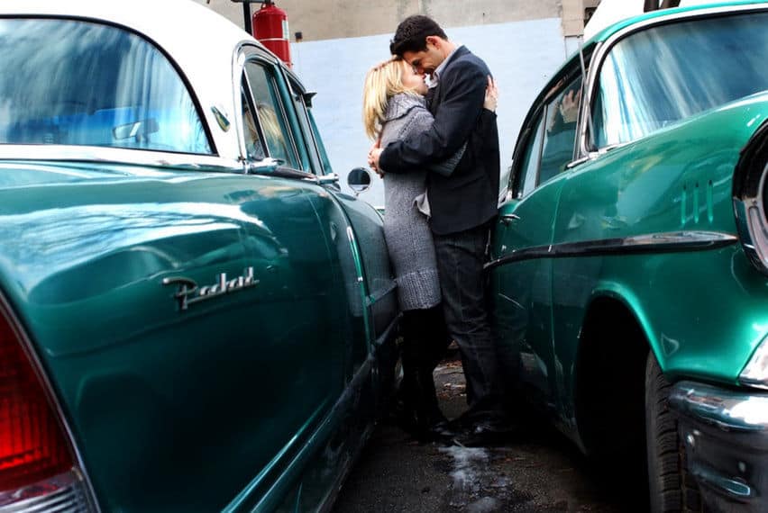 Engagement shoot muscle cars