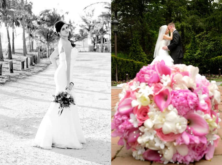 Wedding day pink flowers