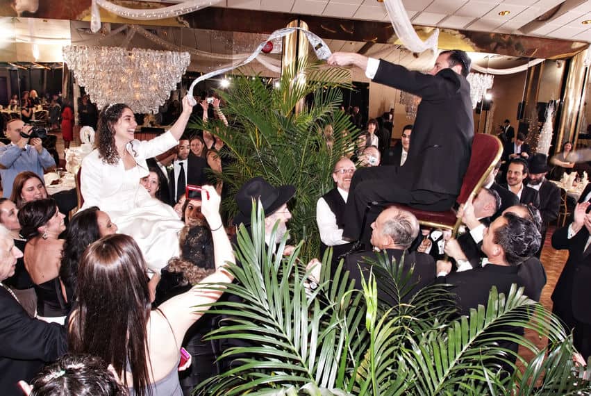 Jewish wedding chair dance